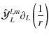 $\displaystyle \hat{\cal Y}_L^{l,m}\partial_L\left(\frac{1}{r}\right)$