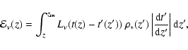 \begin{displaymath}\mathcal{E}_{\nu}(z) = \int_z^{z_{\rm m}}
L_{\nu}(t(z)-t'(z'...
...ft \vert \frac{{\rm d}t'}{{\rm d}z'} \right \vert
{\rm d}z',
\end{displaymath}