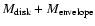 $M_{\rm {disk}}+M_{\rm {envelope}}$