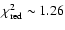 $\chi^2_{\rm red}\sim1.26$