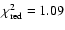 $\chi^{2}_{\rm red}=1.09$