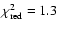 $\chi^{2}_{\rm red}=1.3$