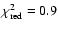 $\chi^2_{\rm red}=0.9$