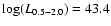 $\log(L_{0.5-2.0}) = 43.4$