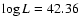 $\log{L} = 42.36$