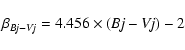 \begin{displaymath}
\beta_{{\rm\it Bj}-{\rm\it Vj}} = 4.456 \times ({\rm\it Bj} - {\rm\it Vj}) - 2
\end{displaymath}