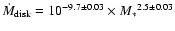 $\dot M_{\rm disk} =
10^{-9.7\pm0.03} \times {M_*}^{2.5\pm0.03}$