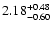 $\rm 2.18^{+0.48}_{-0.60}$