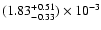 $(1.83^{+0.51}_{-0.33}) \times10^{-3}$