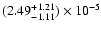 $(2.49^{+1.21}_{-1.11})\times10^{-5}$
