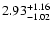 $\rm 2.93^{+1.16}_{-1.02}$