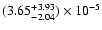 $(3.65^{+3.93}_{-2.04})\times10^{-5}$