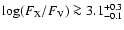 $\log(F_{\rm X}/F_{\rm V})\ga3.1^{+0.3}_{-0.1}$