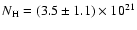 $N_{\rm H}=(3.5\pm1.1)\times10^{21}$