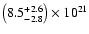 $\big(8.5_{-2.8}^{+2.6}\big)\times10^{21}$