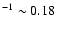 $^{-1} \sim 0.18$