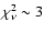 $\chi_{\nu}^{2}\sim 3$