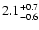 $\rm 2.1^{+0.7}_{-0.6}$
