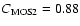 $C_{{\rm MOS2}} = 0.88$