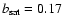 $b_{\rm sat} = 0.17$