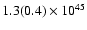 $1.3(0.4)\times 10^{45}$