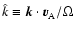 $\hat{k} \equiv \vec{k}\cdot{\vec v}_{\rm A} /
\Omega$