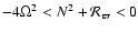 $-4 \Omega^2 < N^2 + \mathcal{R}_{\varpi}< 0$