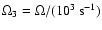 $\Omega_3 = \Omega / ( 10^3 ~
{\rm s}^{-1})$