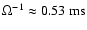 $\Omega^{-1} \approx 0.53~ {\rm ms}$
