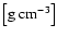 $\left[ {\rm g~cm^{-3}}\right]$