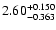 $\rm 2.60^{+0.150}_{-0.363}$