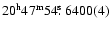 $20^{\rm h}47^{\rm m}54\hbox{$.\!\!^{\rm s}$ }6400(4)$