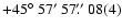 $+45\hbox{$^\circ$ }57\hbox{$^\prime$ }57\hbox{$.\!\!^{\prime\prime}$ }08(4)$