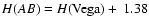 $H(AB) = H({\rm Vega}) +~ 1.38$