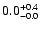 $\rm0.0^{+0.4}_{-0.0}$