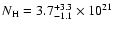 $N_{\rm H} =3.7^{+3.3}_{-1.1}\times 10^{21}$