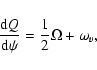 \begin{displaymath}\frac{{\rm d}Q}{{\rm d}\psi}= \frac{1}{2} \Omega + \omega_{v},
\end{displaymath}