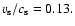 $v_{\rm s}/c_{\rm s} = 0.13.$