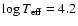 $\log T_{\rm eff}= 4.2$