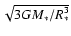 $\sqrt{3 G M_\ast/R_\ast^3}$