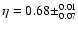 $\eta=0.68\pm^{0.01}_{0.07}$