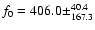 $f_0=406.0\pm^{40.4}_{167.3}$