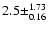 $2.5\pm^{1.73}_{0.16}$