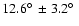 $12.6\hbox{$^\circ$ }\pm 3.2\hbox{$^\circ$ }$