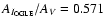 $A_{I_{\rm
OGLE}}/A_V=0.571$