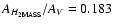 $A_{H_{\rm
2MASS}}/A_V=0.183$