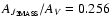 $A_{J_{\rm
2MASS}}/A_V=0.256$