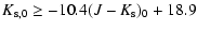 $\displaystyle K_{{\rm s},0} \ge -10.4 (J - K_{\rm s})_0 + 18.9$