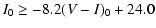 $\displaystyle I_0 \ge -8.2 (V - I)_0 + 24.0$