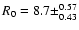 $R_0 = 8.7\pm ^{0.57}_{0.43}$